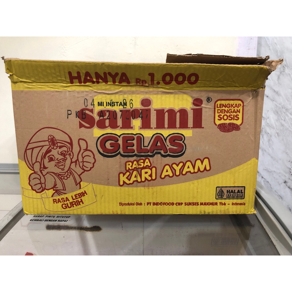 

SARIMI GELAS 1 dus isi 12renceng