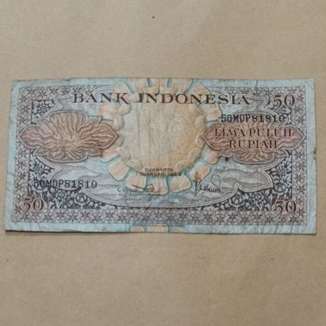 Uang Kuno 50 Rupiah Seri Bunga 1959