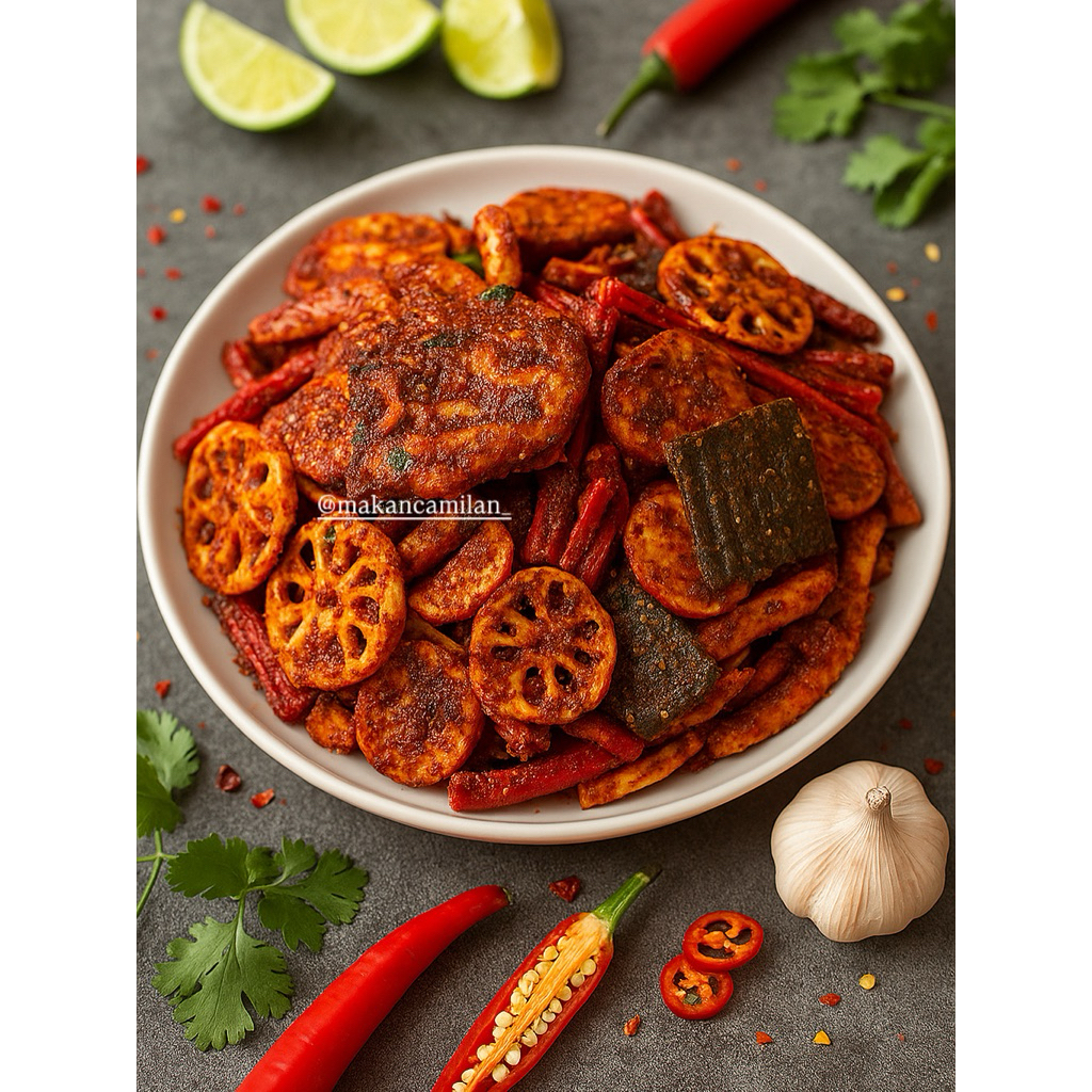 

KRUPUK CAMPUR PEDAS DAUN JERUK/GURIH