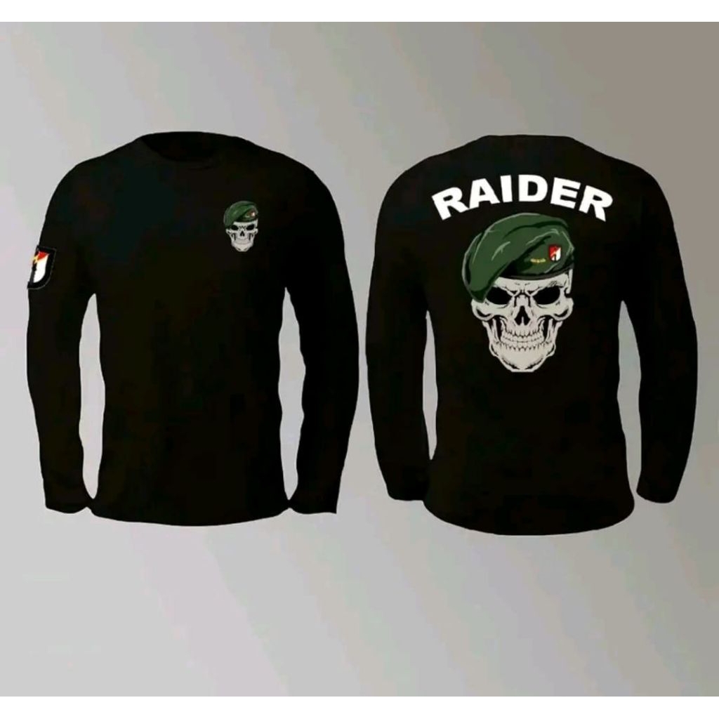 KAOS LENGAN PANJANG  RAIDER- Baju Pasukan elit Bahan Adem &Nyaman