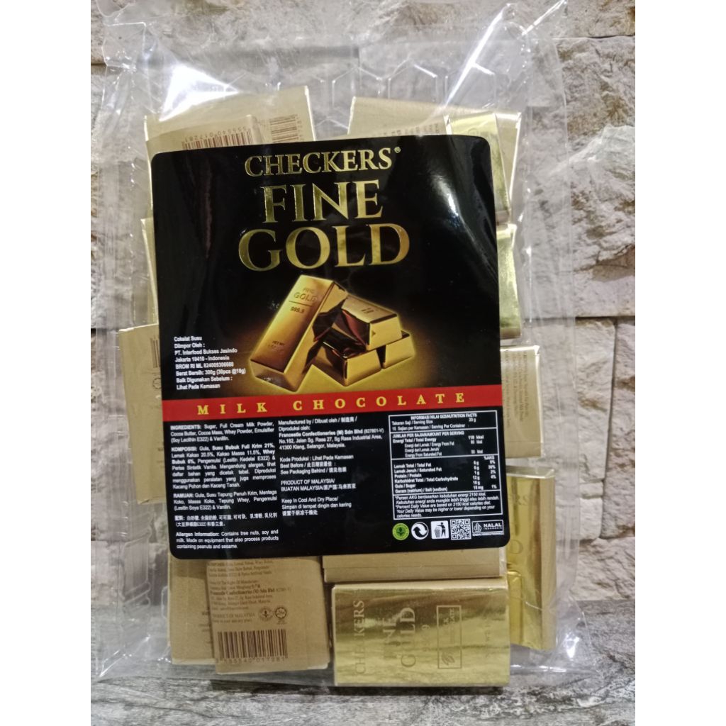 CHECKERS FINE GOLD / MILK CHOCOLATE 300 gram
