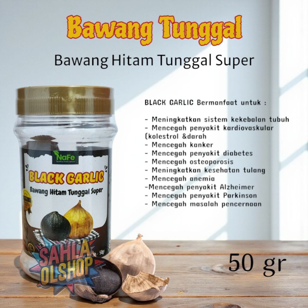 

BLACK GARLIC TUNGGAL 50 GRAM - BAWANG HITAM LANANG Black Garlic PREMIUM Tunggal Super