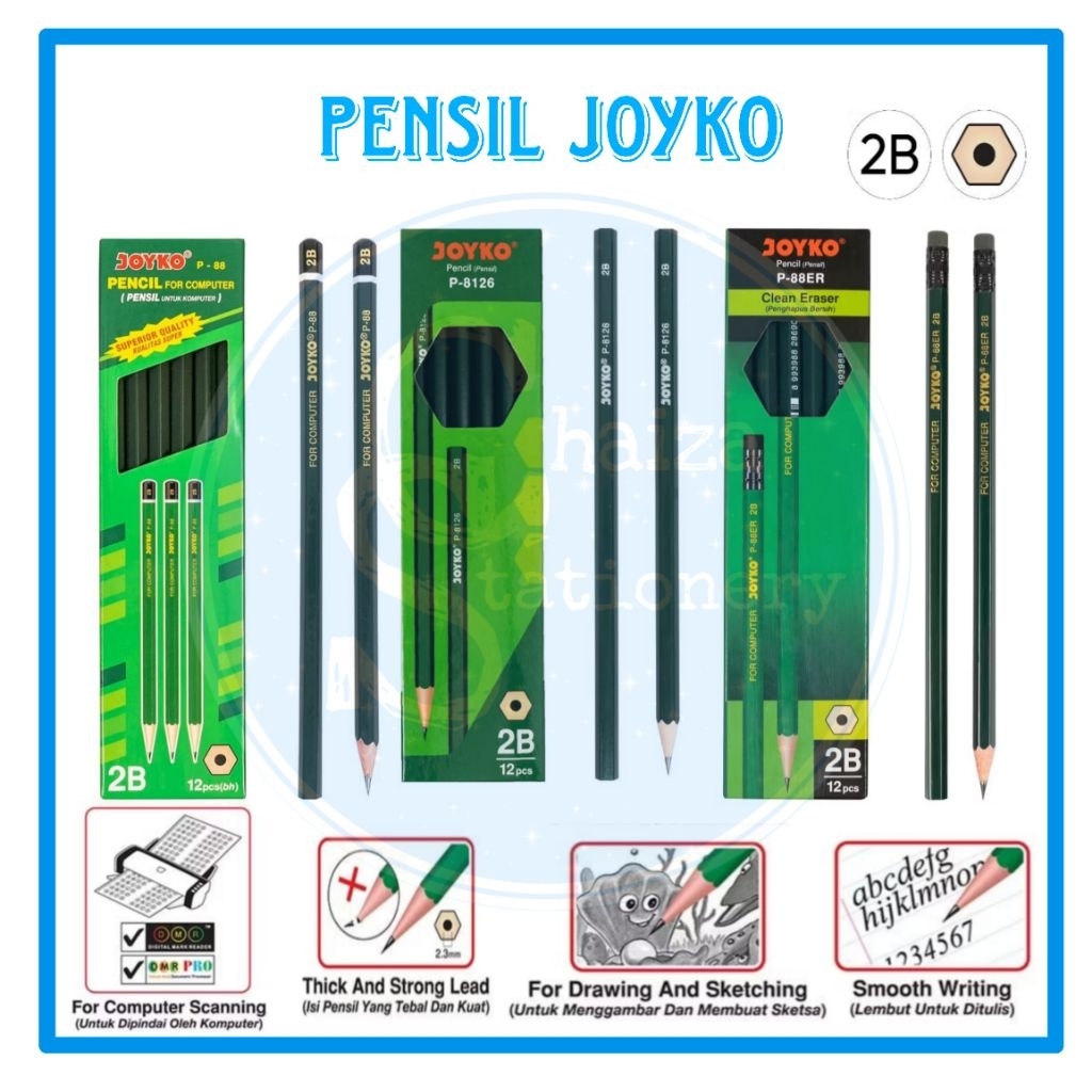 

PENSIL JOYKO 2B P-88 / P-88ER / P-8126