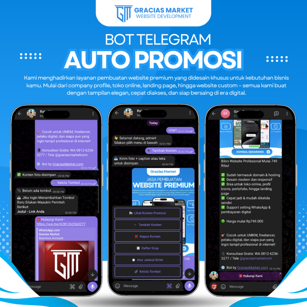 Bot Telegram Auto Promosi 24 Jam - Gracias Market
