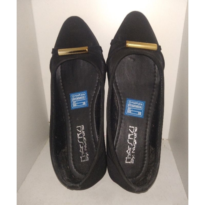 flatshoes sepatu hitam casual kerja wanita