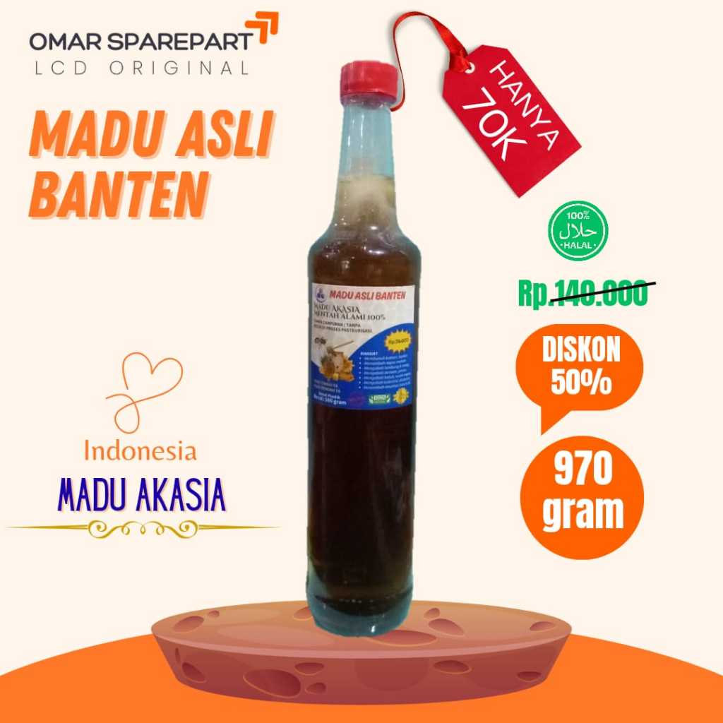 

COD Madu Asli Banten / Madu Akasia / Madu asli tanpa bahan campuran Berat 970 gram