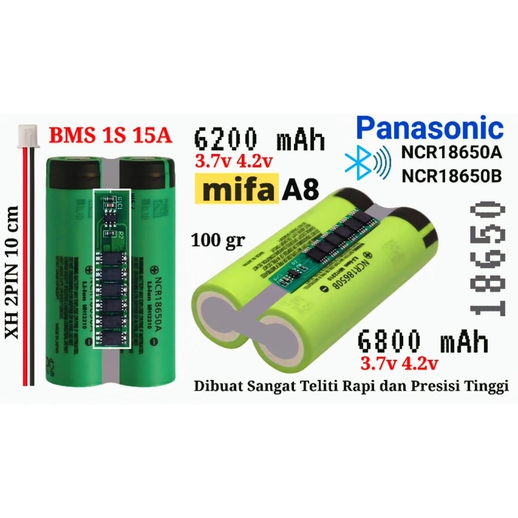 Ciasaatcisarua Battery Speaker Mifa A8 Dll 3.7V 4.2V Bms 1S 15A 6200/6800 Mah High Capacity Soket Xh