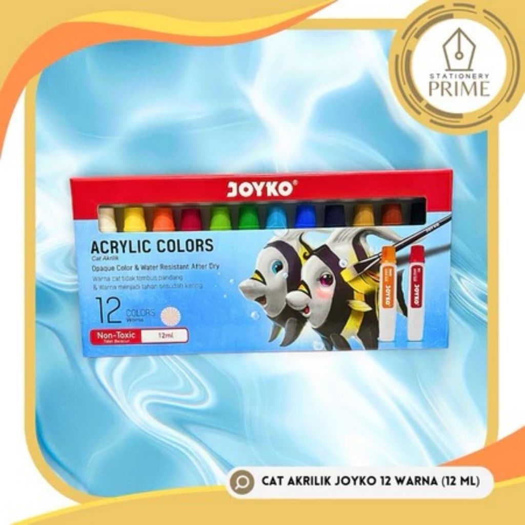 Cat Akrilik Joyko / Acrylic Colors JOYKO 12 Warna (12 ml)