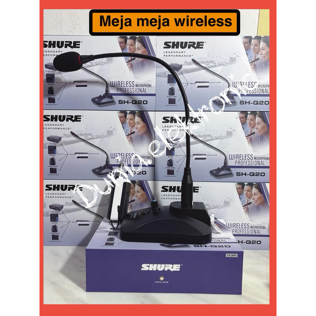 Mic meja wireless / mic wireless podium SH - Q20 mic meja mic podium tanpa kabel