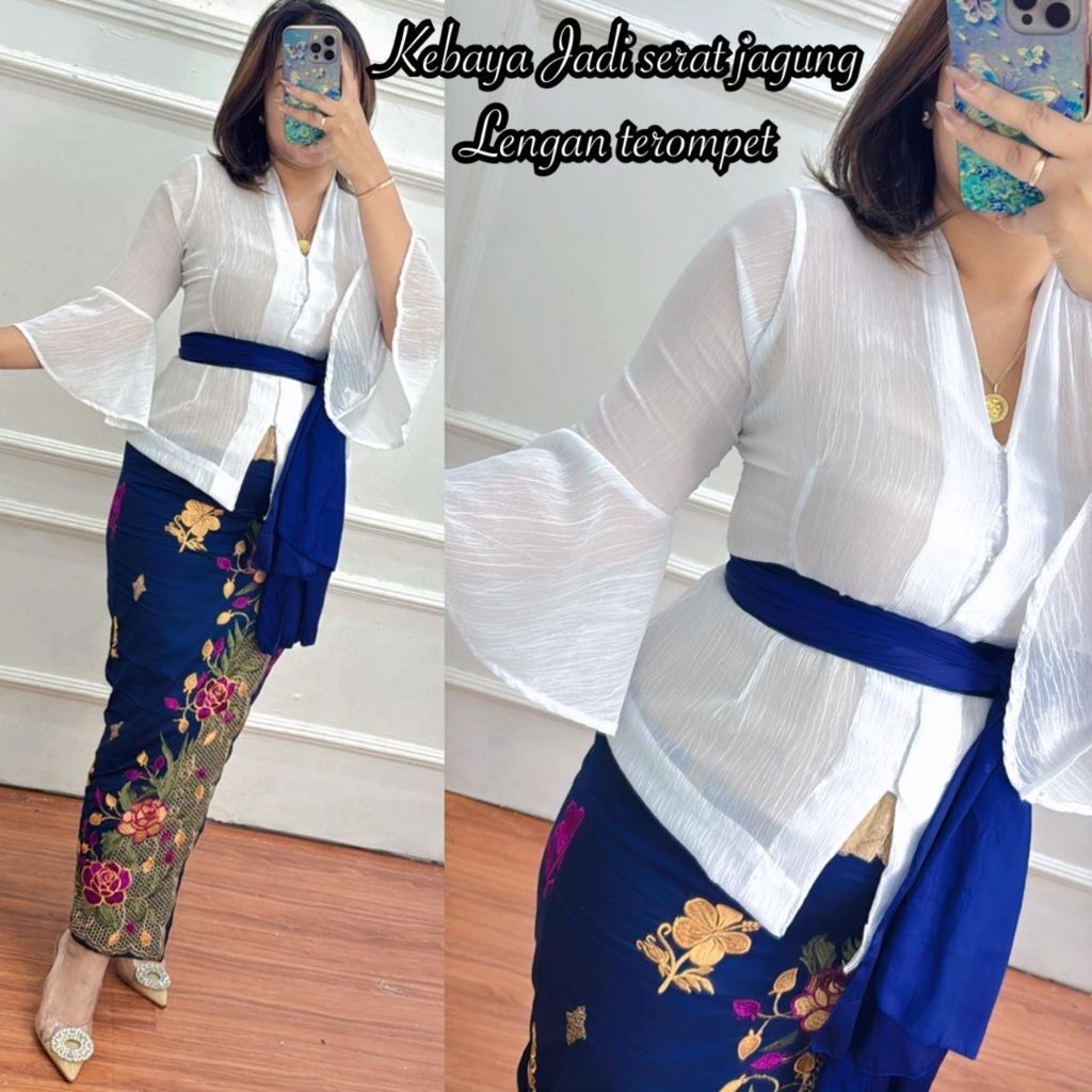 Kebaya SERAT JAGUNG NEW MOTIF SPESIAL PUTIH / KEBAYA KUTUBARU