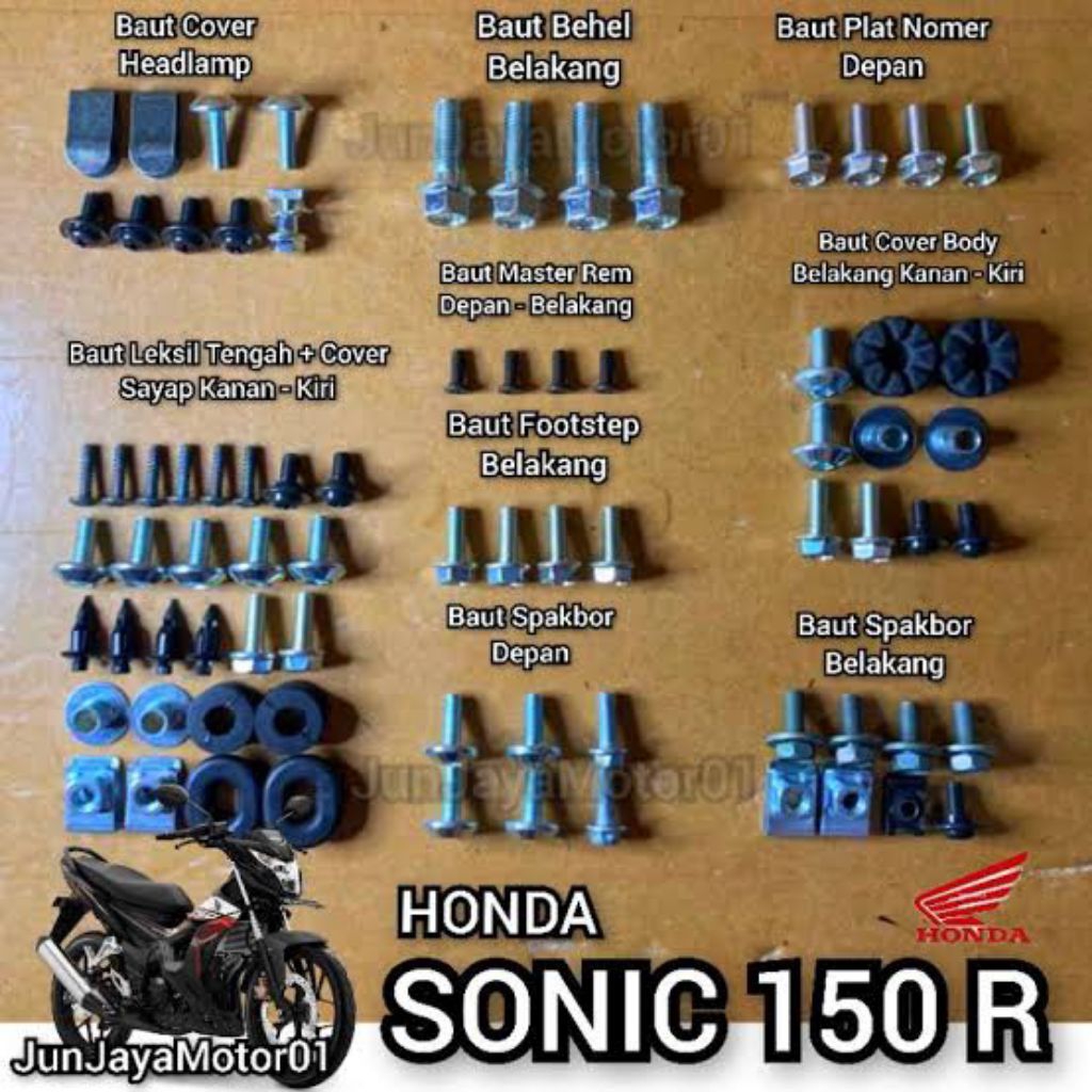 Baut fullset motor sonic 150 r-Baut honda sonic