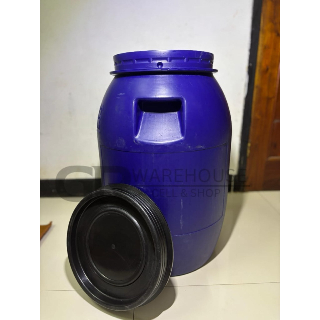 Tong Drum Bekas 60 Liter Tempat Sampah Tandon Air Tong Biru