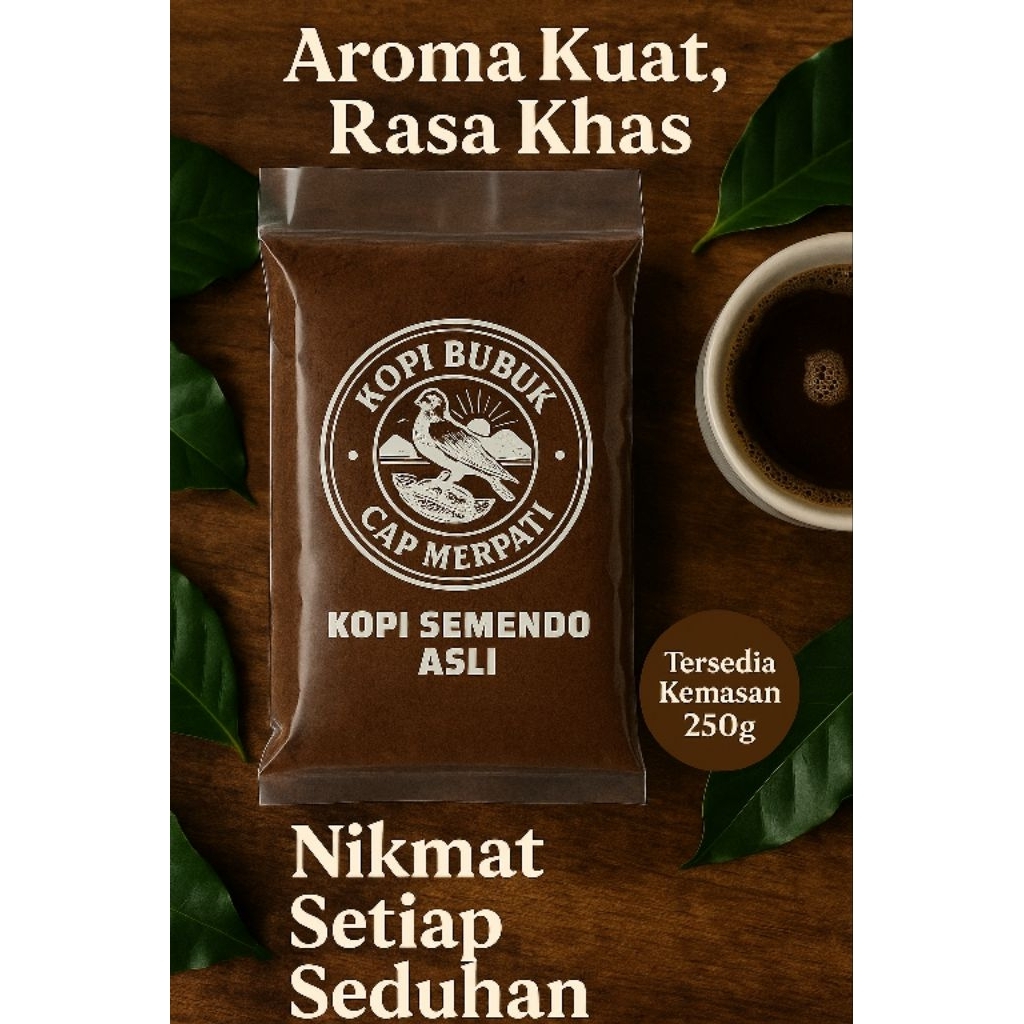 

kopi bubuk cap merpati kopi asli semendo isi 250 gram