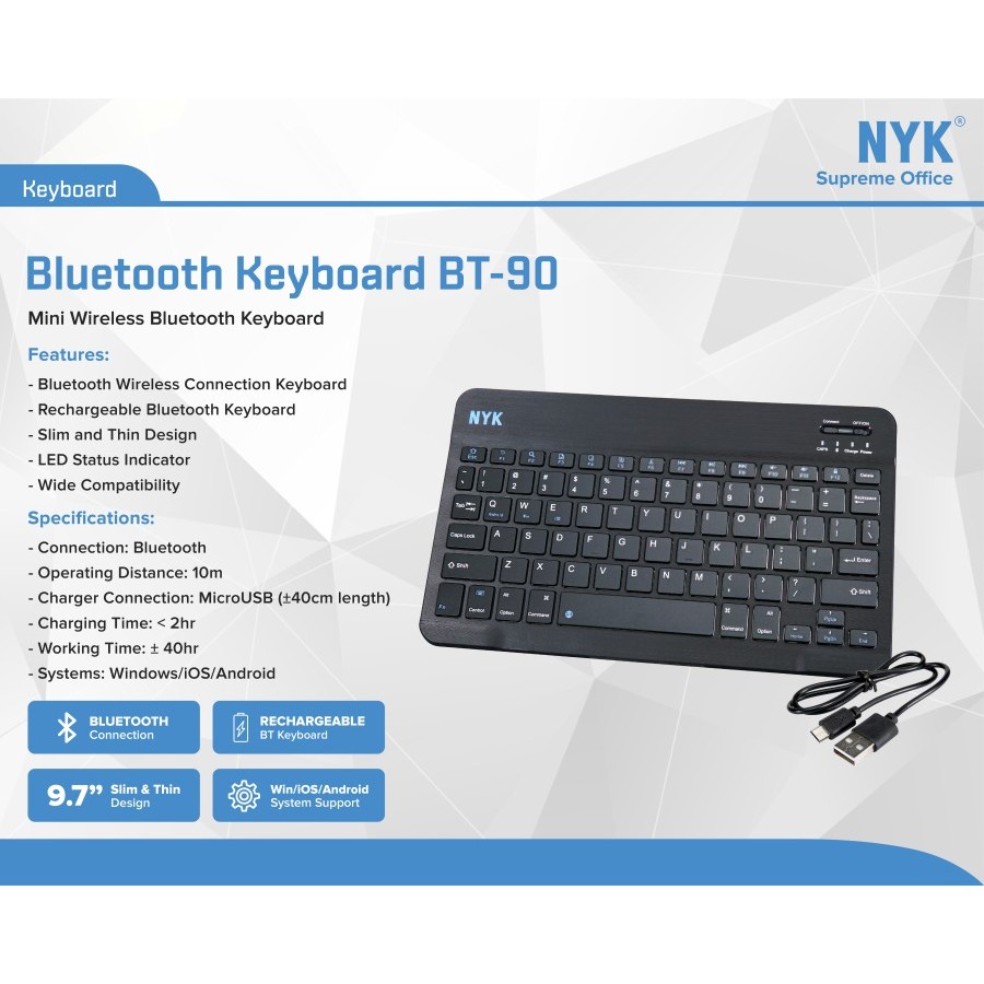 NYK Mini Keyboard Bluetooth BT 90
