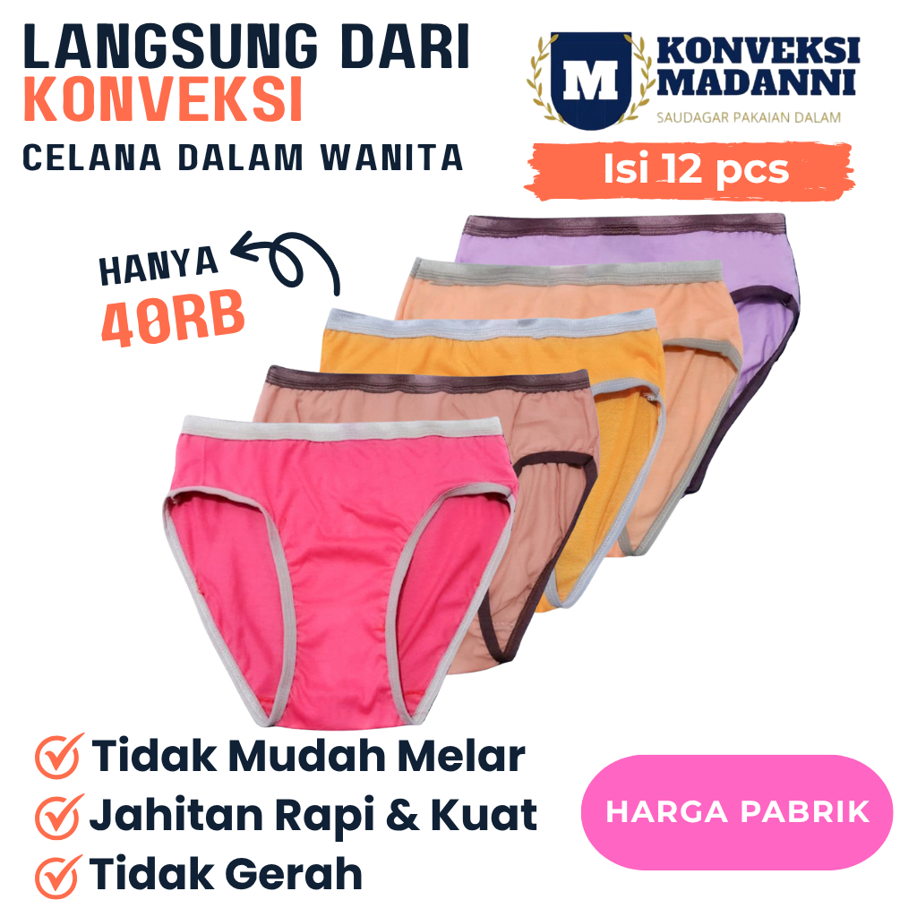 ISI 12 PCS CELANA DALAM WANITA TERMURAH LANGSUNG DARI KONVEKSI