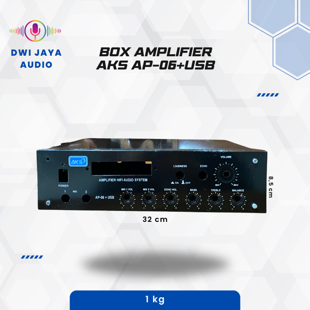 Box Amplifier USB + 2 Potensio | Bok Ampli AKS AP-06