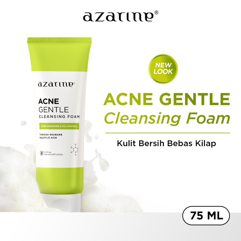 Azarine Acne Gentle Cleansing Foam 75 ml | Face Wash | Gentle Face Wash | Pembersih Wajah