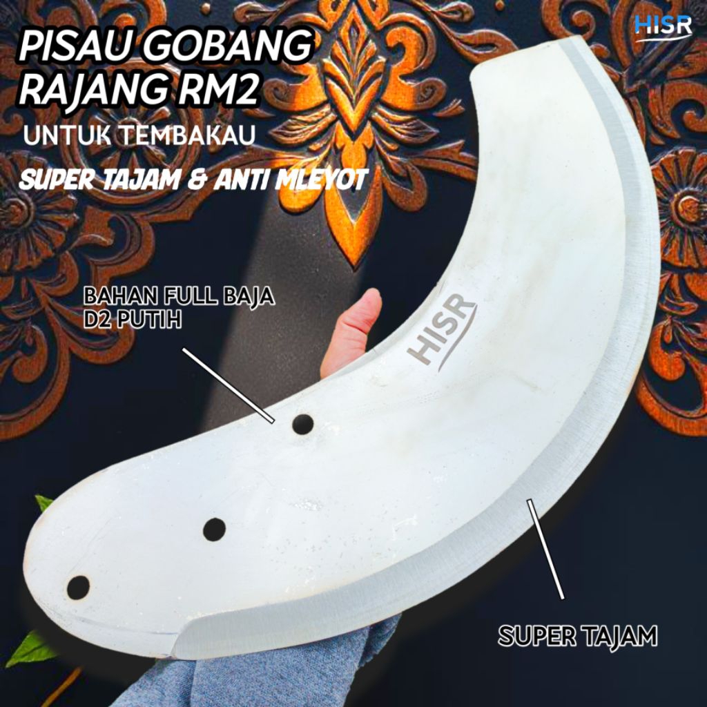 Pisau rajang halus daun tmbakou Rm2 bahan full baja putih D2 berkualitas