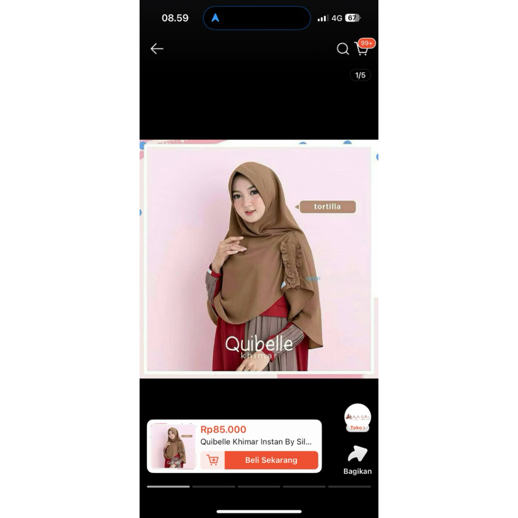 (PRELOVED) jilbab syari khimar instan  by silmee