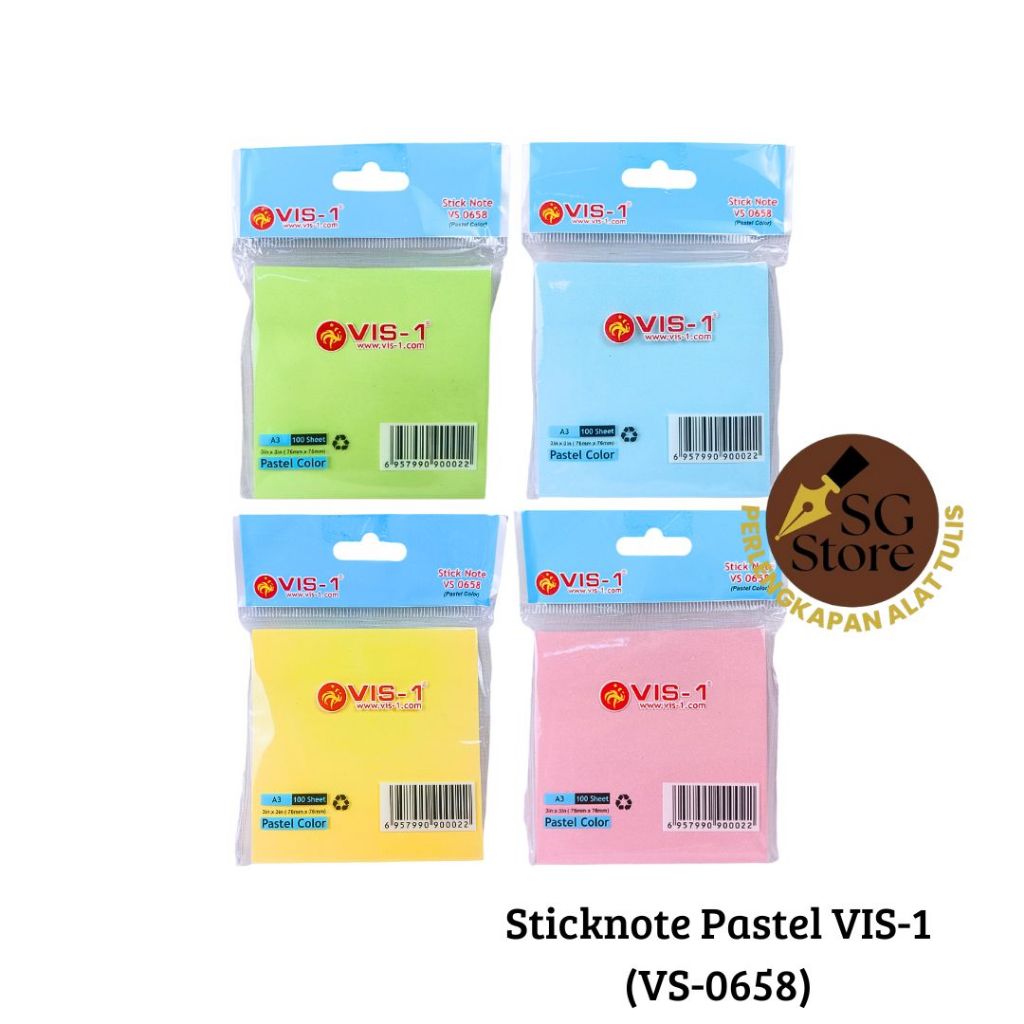 

Sticky Notes VS-0658 / Memo Tempel 76x76mm warna pastel 100 lembar