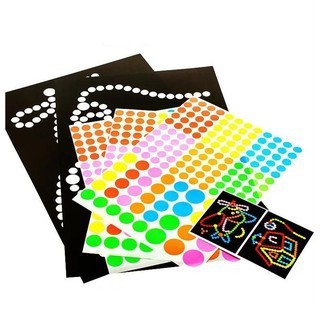 

dot stickers activity sticker mosaic bulat / sticker dot/ hitam putih cowok - KIDSINKID