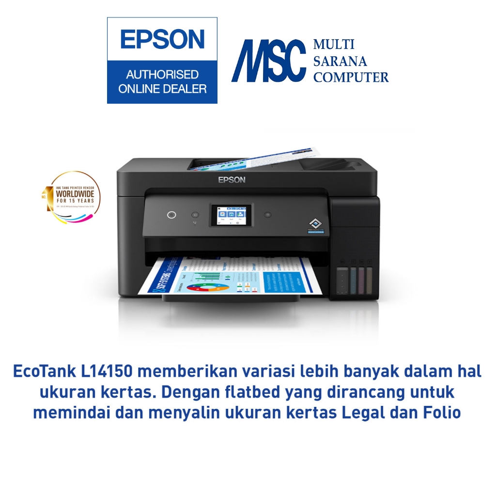 EPSON Printer L14150 L 14150 A3+ Wifi Duplex Fax Print Scan Copy F4 Legal EcoTank L-14150