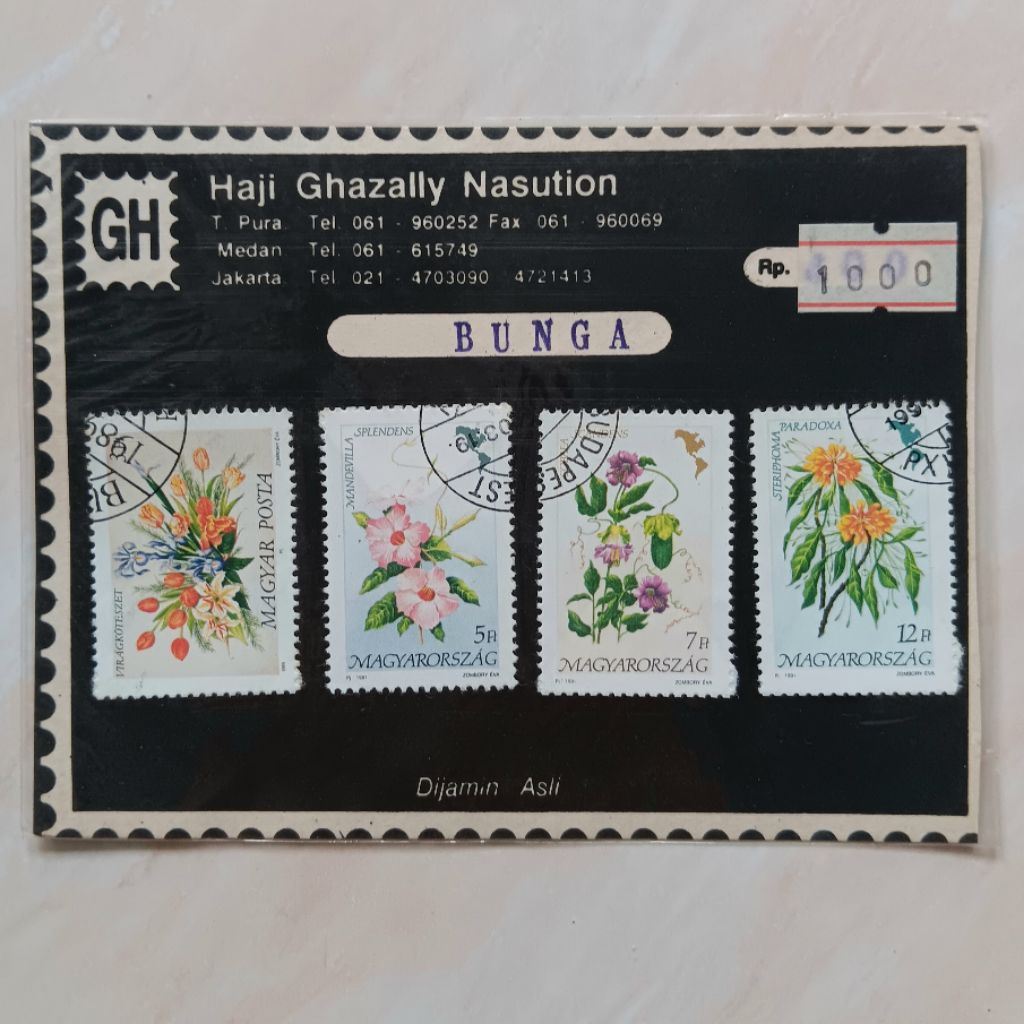 

Perangko Hongaria 1989 & 1991 Flowers (1989) & Flora of America Set 4 pcs CTO (Folder)