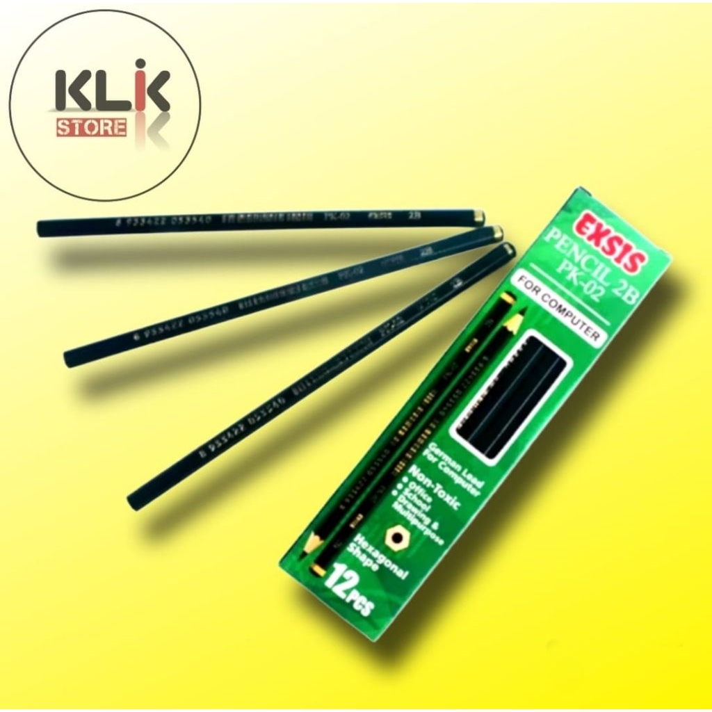 

(Pack / 12pcs ) Pensil Ujian 2B Squeezy PK2B-SQ200 / Exsis PK-02 / Pencil Computer