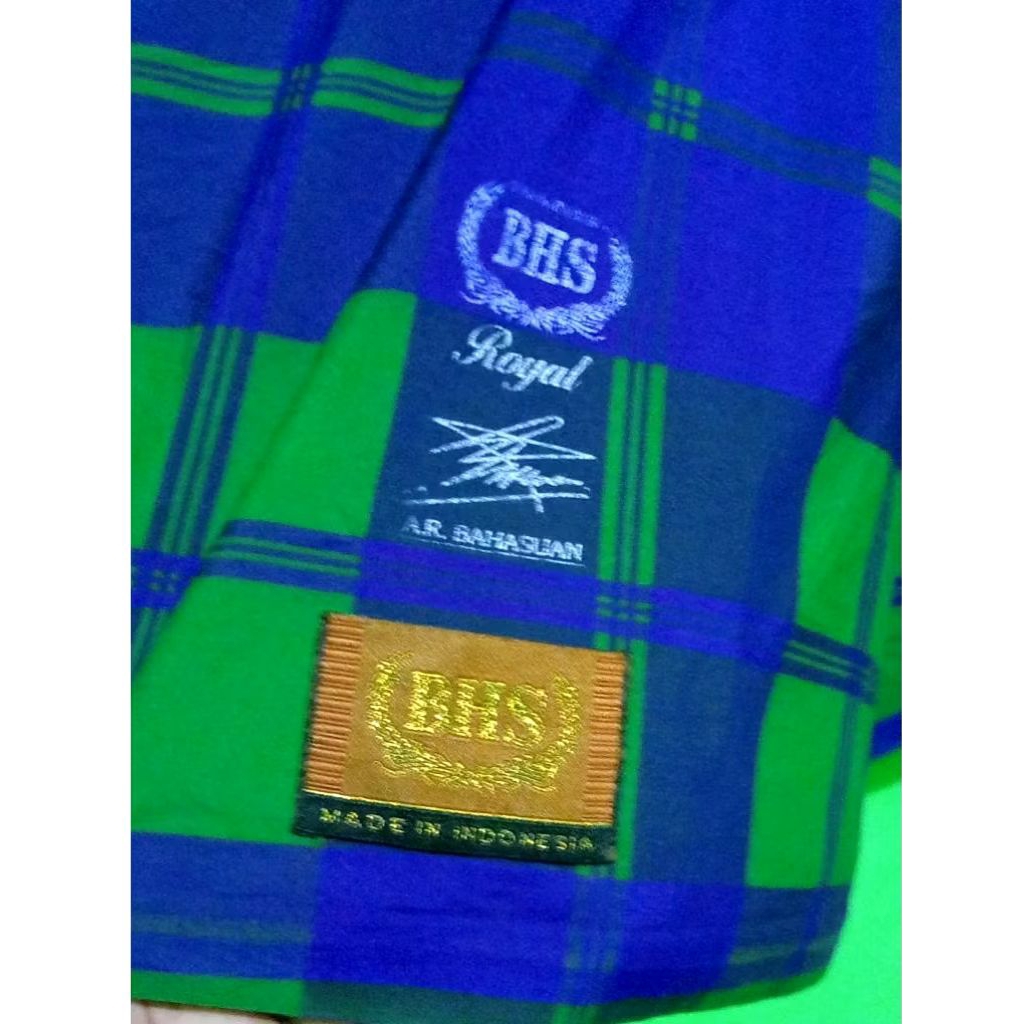 sarung BHS royal kdt ijo kotak besar mulus second like new