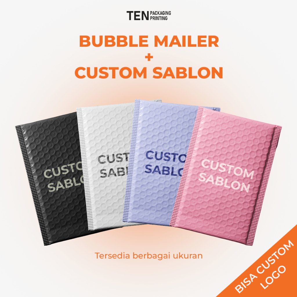 

BUBBLE MAILER + SABLON Premium Putih Hitam Ungu Pink | POLYBUBBLE AMPLOP Bubblemailer PACKING OLSHOP Murah