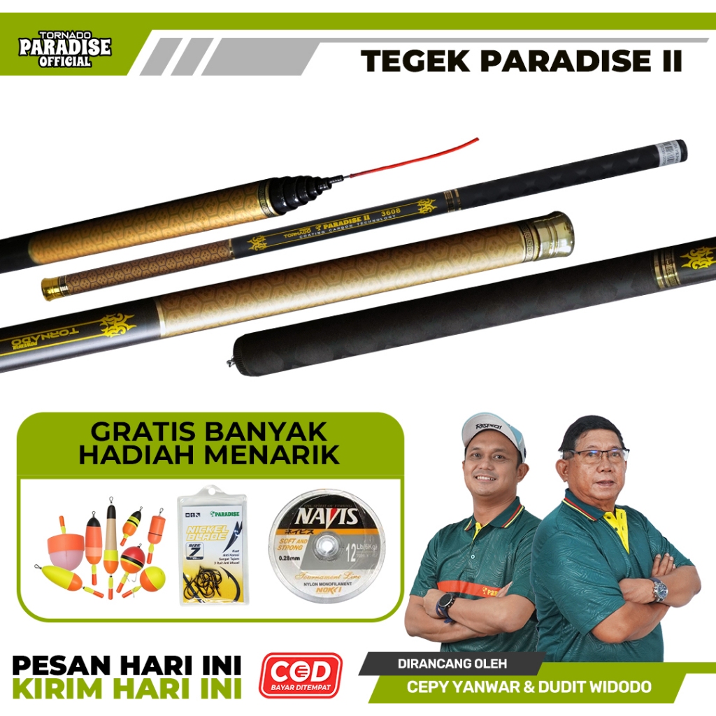 Stok Baru Paradise Beli 1 Dapet 3 Hadiah Tegek Paradise II Free Senar Mono Kail Nickel & Pelampung