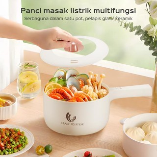 Hanriver - Panci Listrik Multifungsi 2L Lapisan Keramik Anti Lengket//Panci Elektrik Penggorengan /