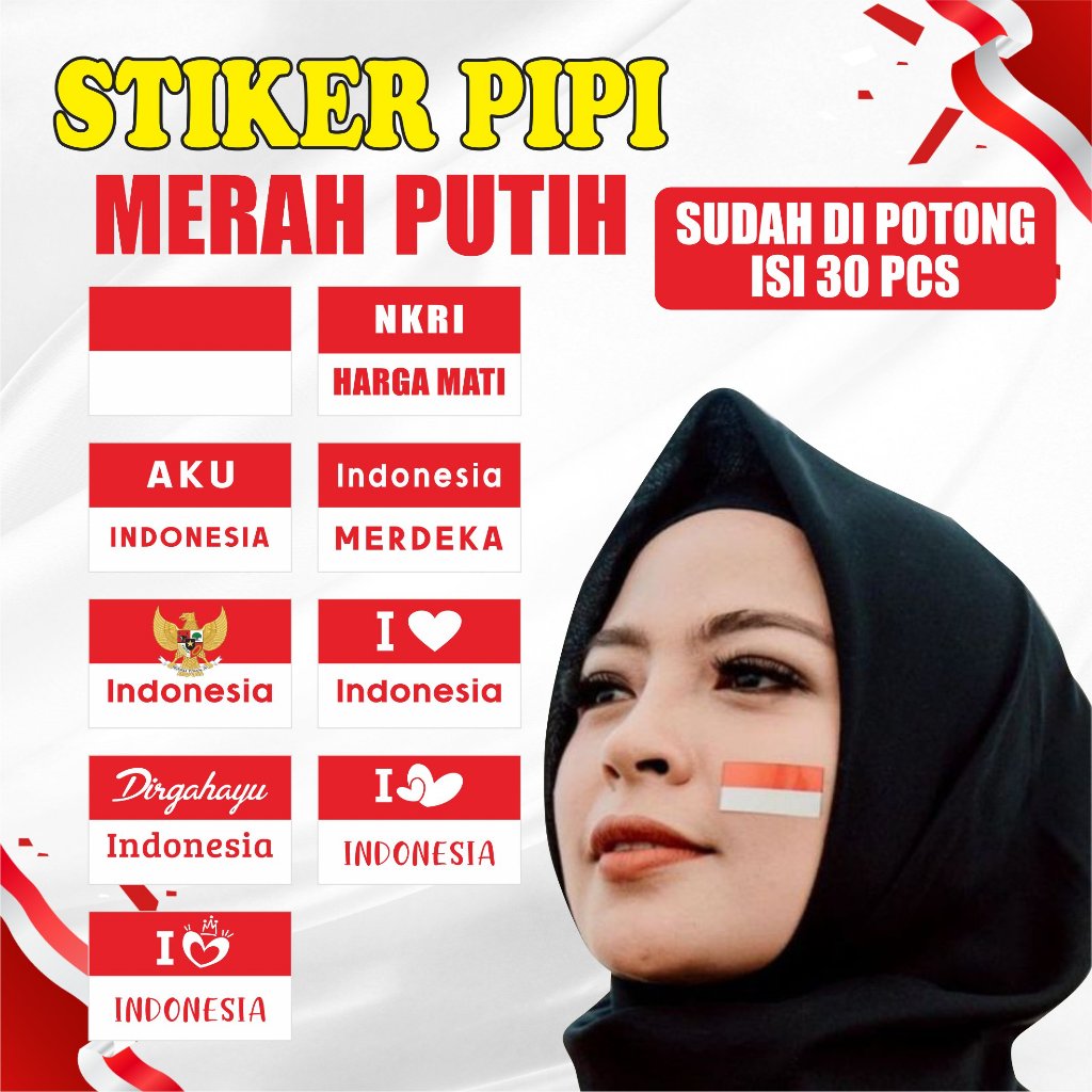 

MURAH STICKER PIPI MERAH PUTIH ISI 30 PCS / STICKER BENDERA PIPI / STICKER TEMPEL PIPI