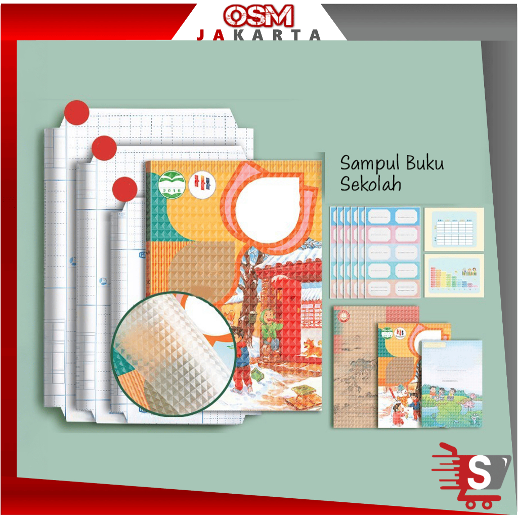 

OSM JKT S6665 Sampul Buku Sekolah / Film Pelindung Buku / Sampul Buku Tahan Air / Sampul Buku Plastik / Cover Buku Anti Air