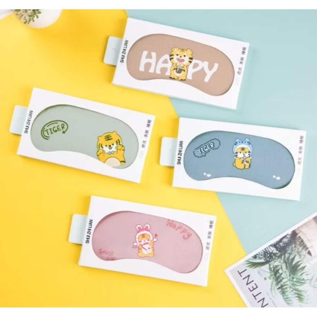 penutup mata tidur dengan gel dingin, penutup mata karakter lucu