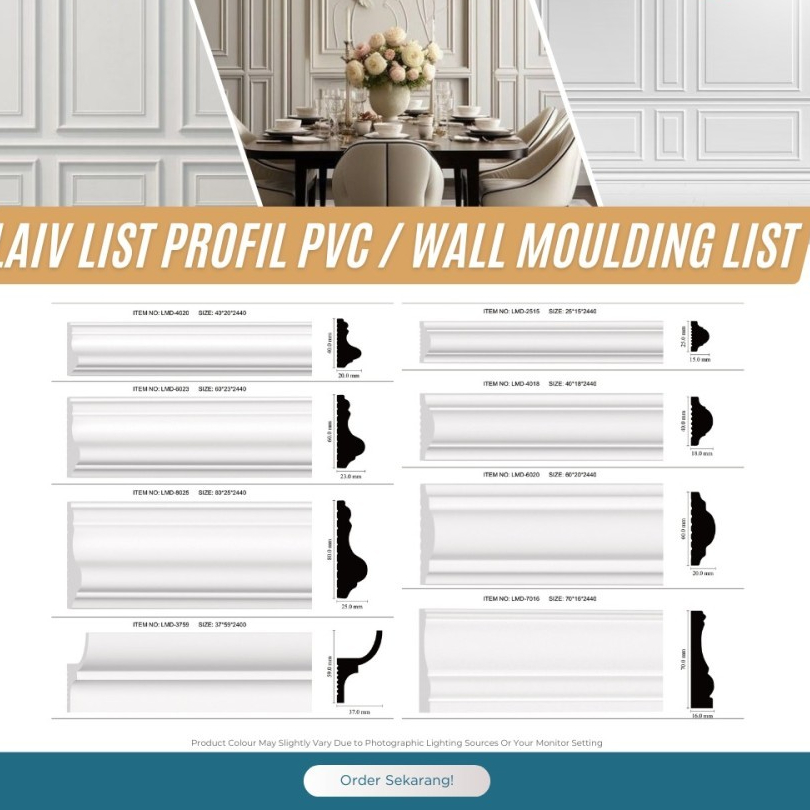 LAIV Wallmoulding Polos List Gypsum / Moulding Hiasan Dinding / Wallmoulding Gypsum / List Profil Pl