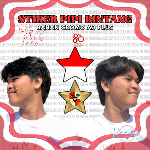 

Stiker Pipi Motif bintang Chromo 160 pcs l Kemerdekaan Indonesia 17 Agustus