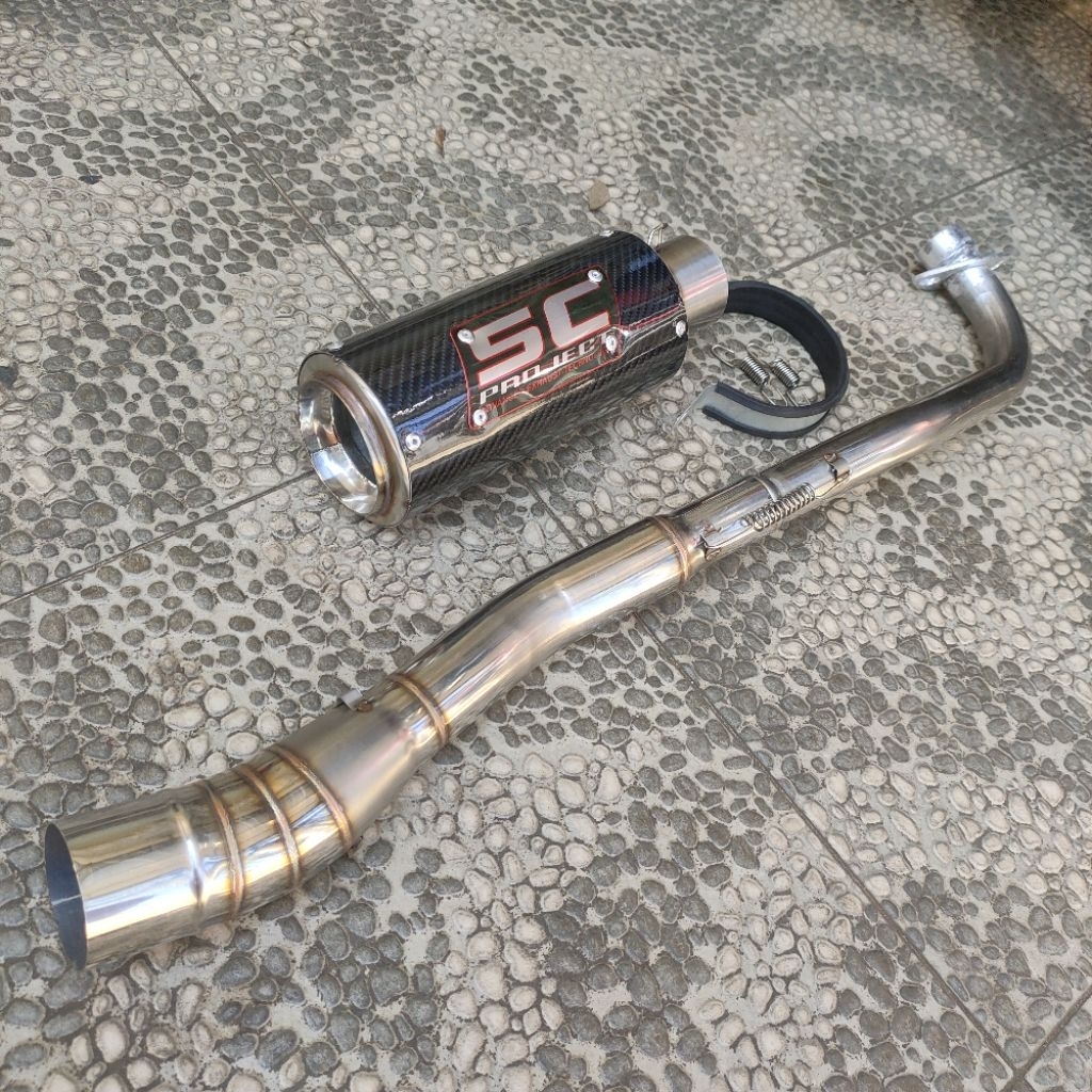 KNALPOT RACING SC PROJECT KARBON FULL SYSTEM BEBEK SERIES