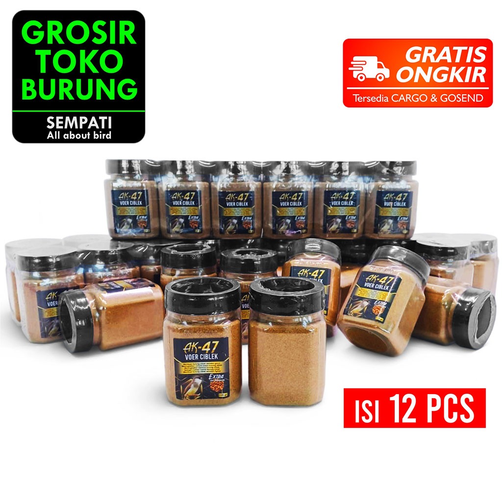 SEMPATI GROSIR AK 47 Voer Ciblek 125gr Extra Ulat Hongkong Isi 12 Pcs Pakan Voer Pur Burung Ciblek K