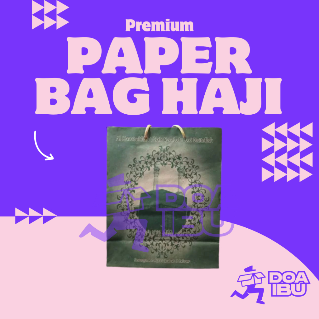 

[12 biji] paper bag haji tanggung ukuran 20 x 9 x 25 paperbag goodie bag kraft warna hijau paper bag haji umroh