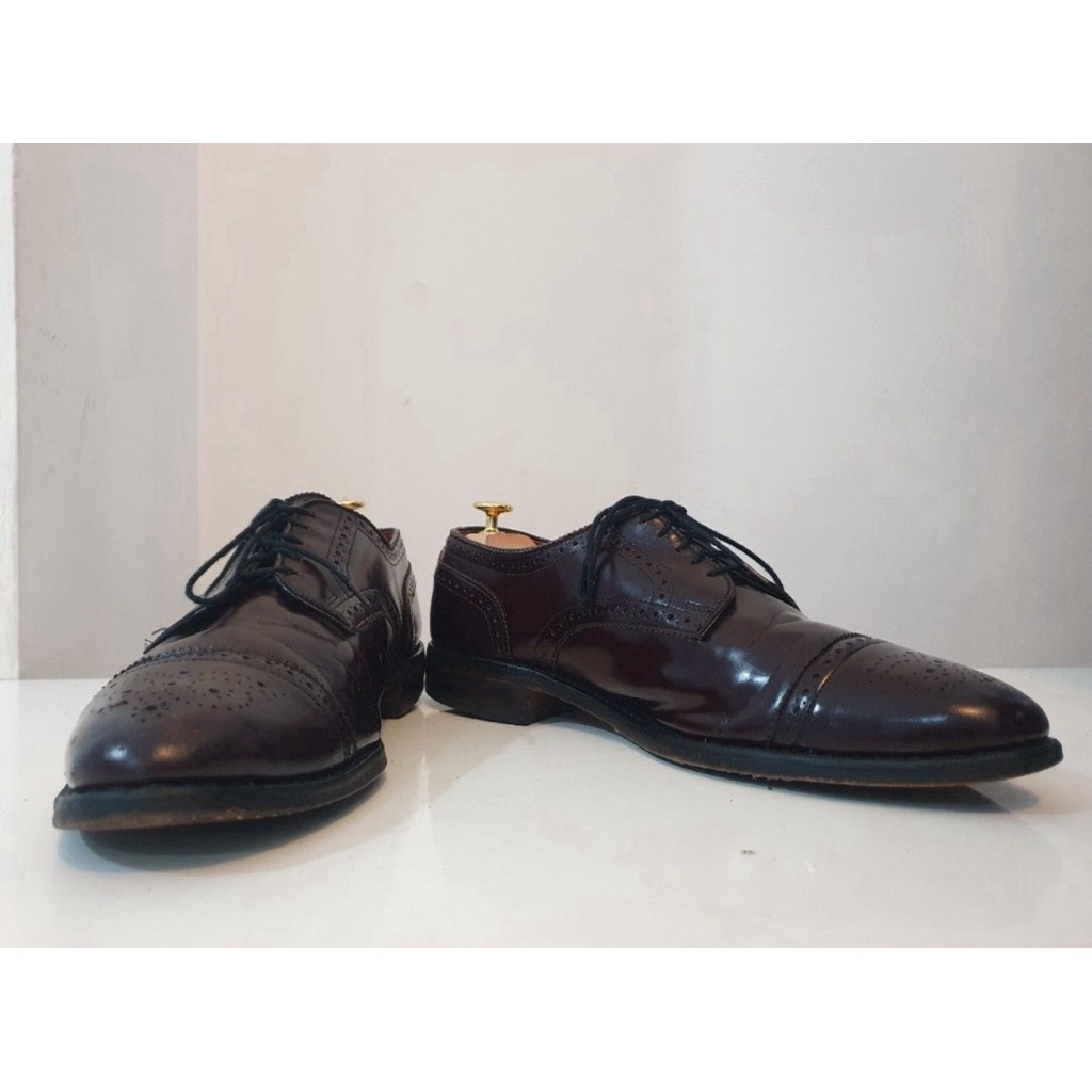 Allen Edmonds Sanford Burgundy Wingtip USA Size 44.5 Preloved