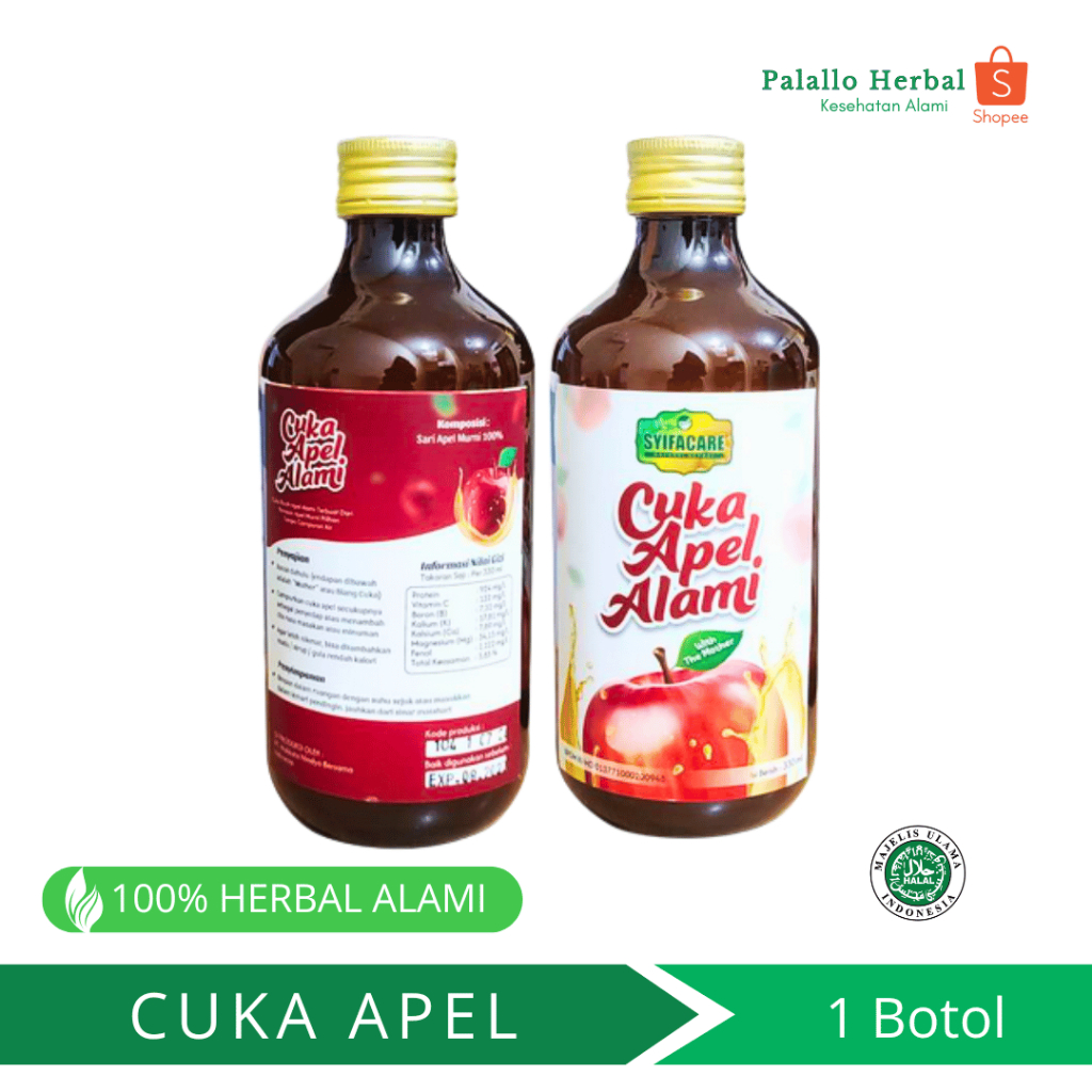 

Cuka Apel Alami Syifacare 330 ML 100% Sari Buah Apple
