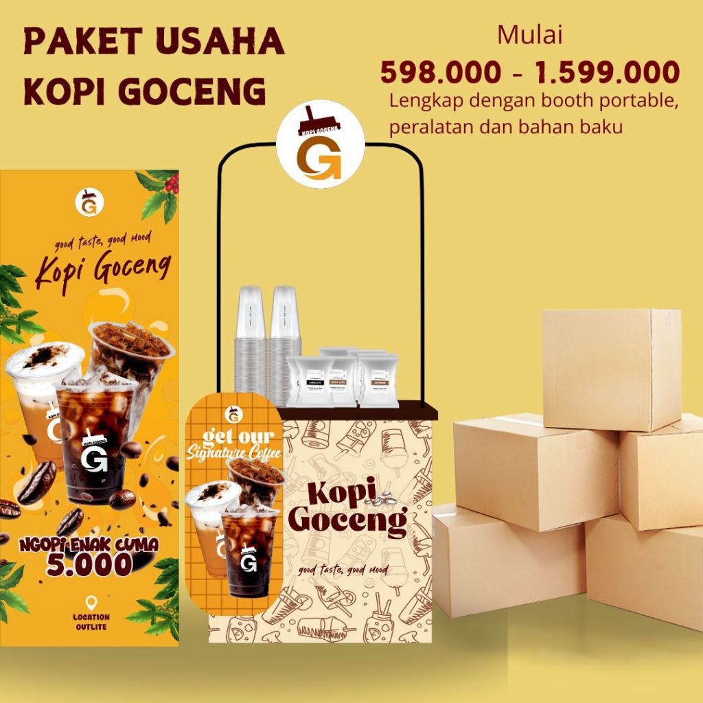 

PAKET USAHA MINUMAN KEKINIAN KOPI GOCENG (FRANCHISE MINUMAN HITS 2025)