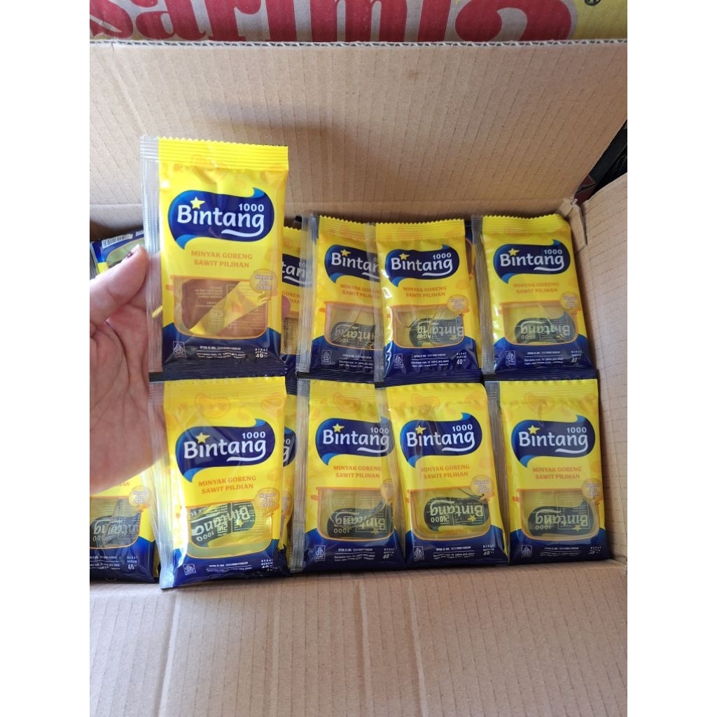 

Minyak Goreng Renceng 1000 Bintang ( 1renceng isi 10pcs)