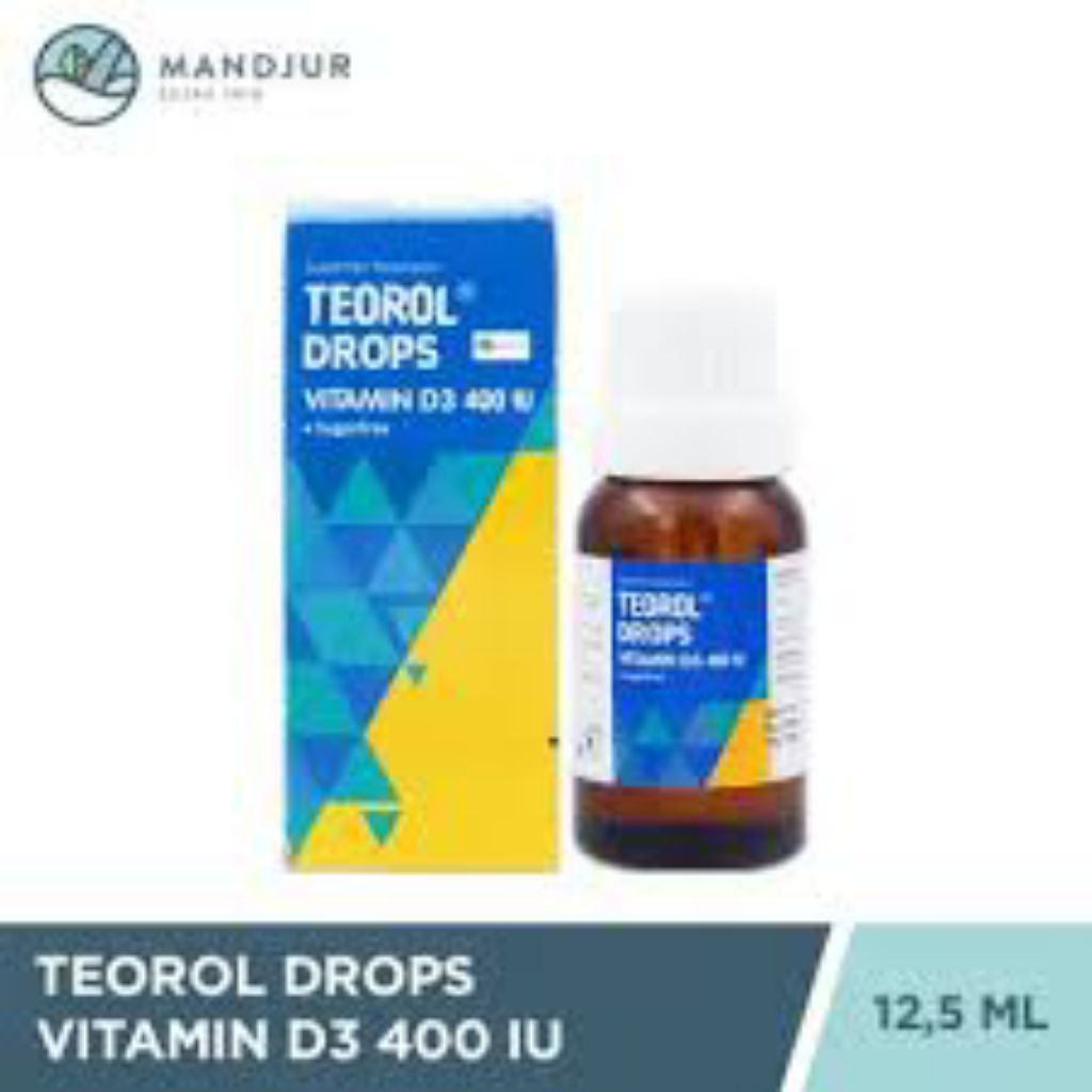 TEOROL DROPS VITAMIN D3 400 IU - SUPLEMEN VITAMIN D UNTUK BAYI DAN ANAK SUDAH TERUJI BPOM