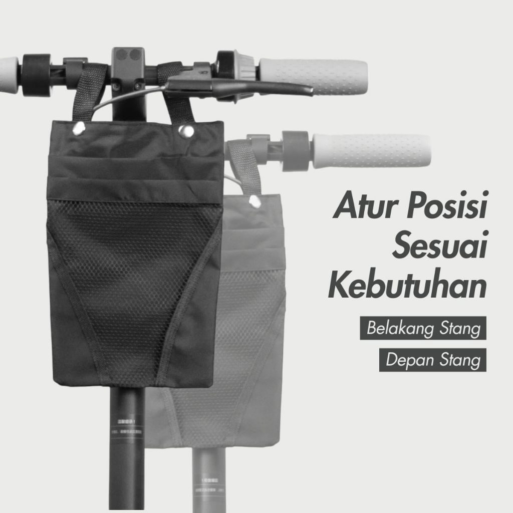 Tas Sepeda Depan Electric Bike Front Hanging Bag with Mesh Bag