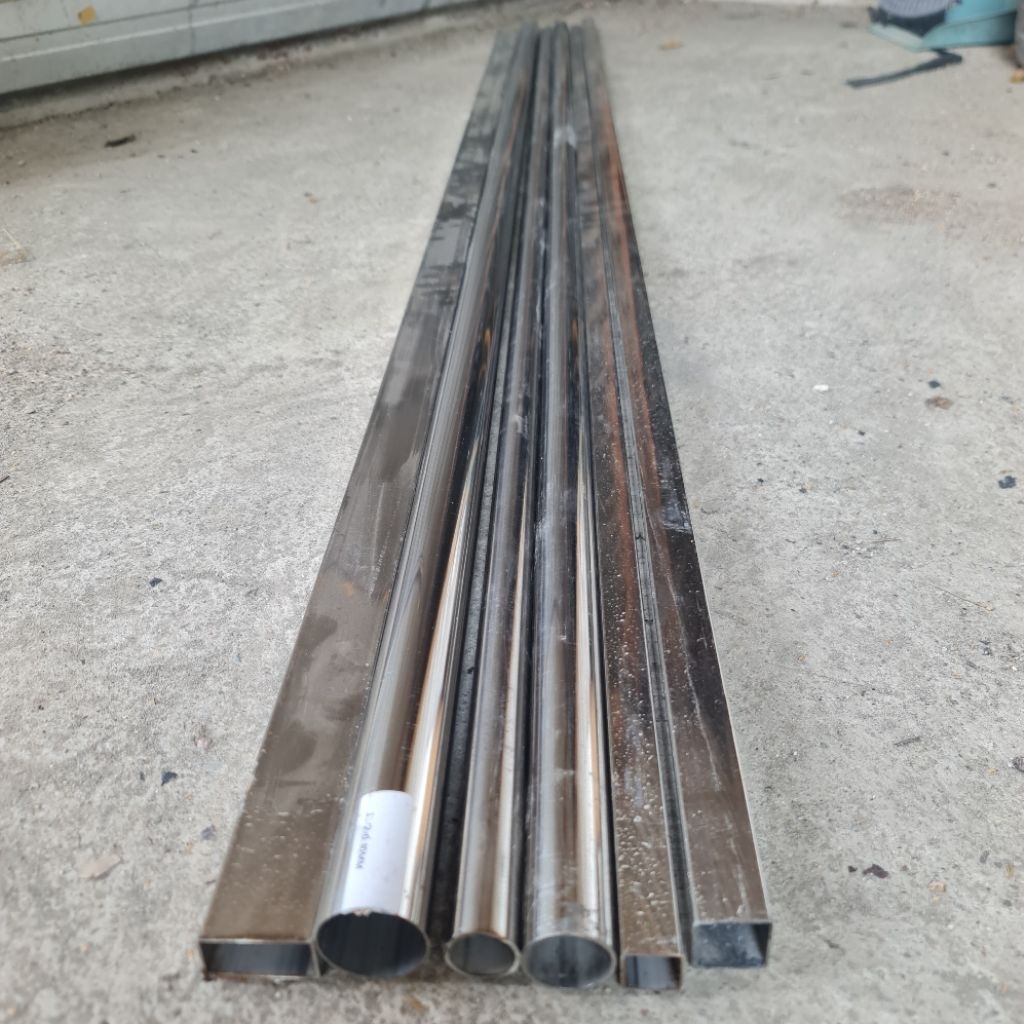 pipa stenlis 2 meter bulat dan kotak berbagai macam ukuran