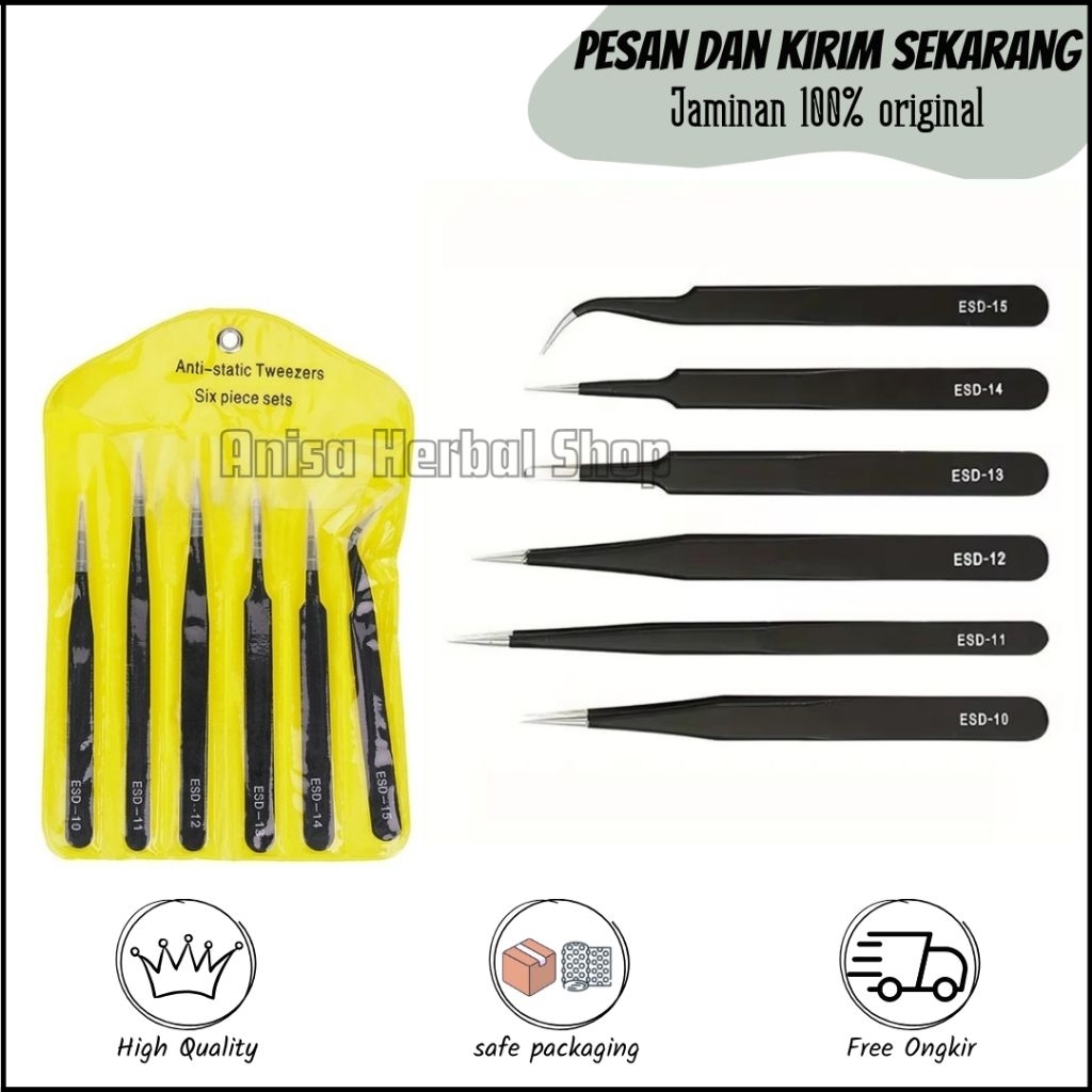 Set Pinset Tweezer Stainless Steel Serbaguna