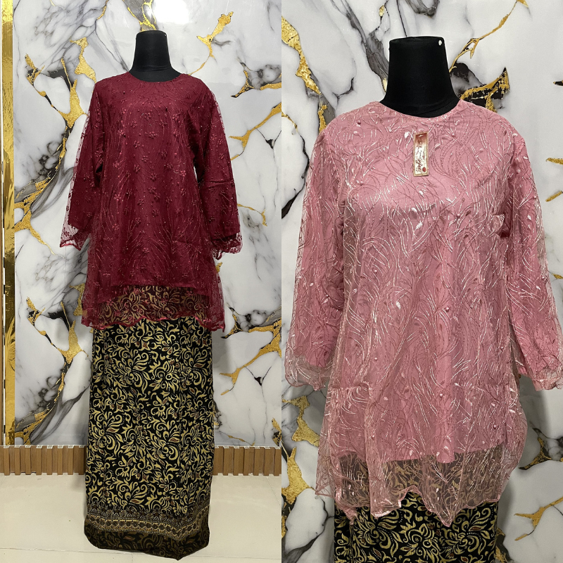 ALYSA BATIK - AMELIA TUNIK KEBAYA BROKAT | KEBAYA COUPLE TUNANGAN TERBARU KEBAYA SET PASANGAN
