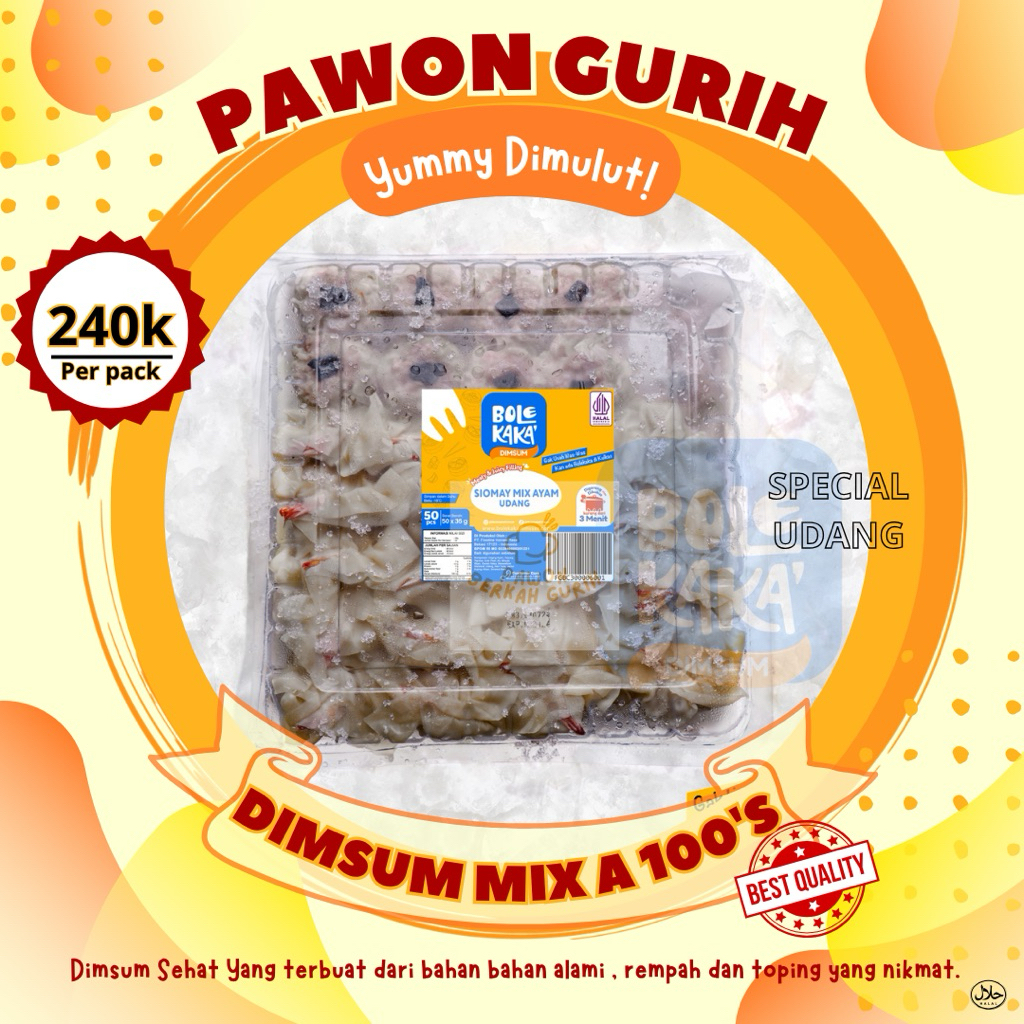 

DIMSUM PREMIUM SPECIAL UDANG ISI 100 PCS